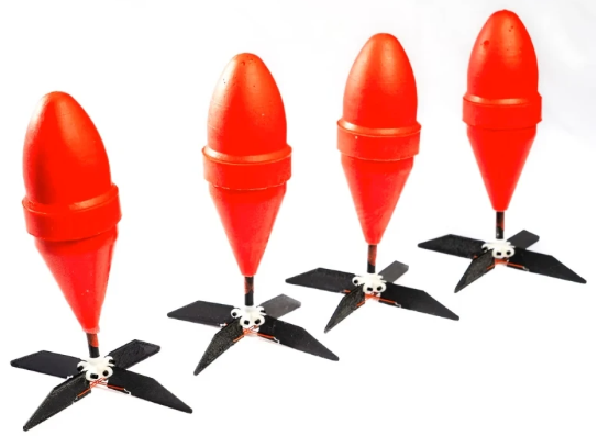 Stingray AT4 S2 Rockets Red Marking 90m Airsoft 4pcs Orange Head by Stingray Airsoft