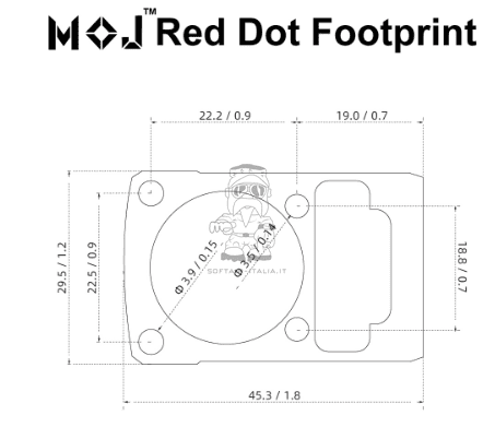 VictOptics V3 MOJ™ Footprint 1 x 17 x 26 RMR 4 MOA Red Dot Sight by VictOptics