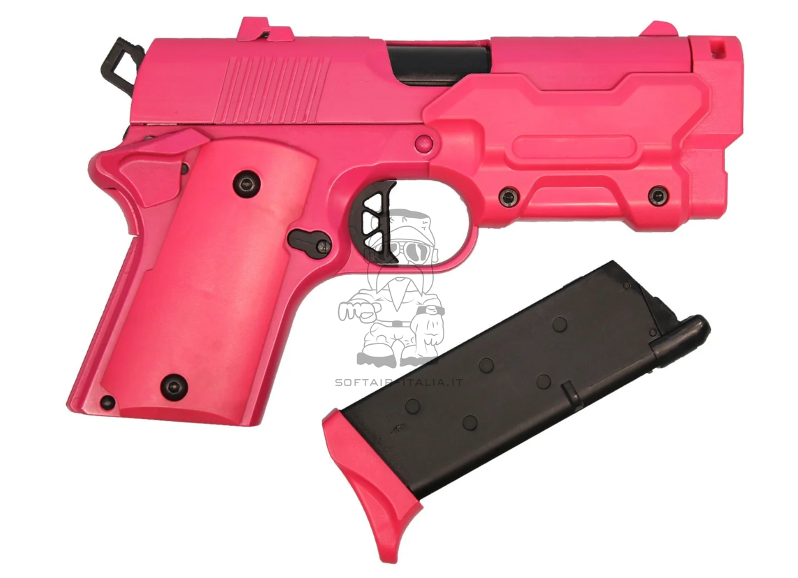 Vorpal Bunny AM.45 Pink Full Metal 1:1 GBB Gas Blow Back Airsoft Pistol by Double Bell