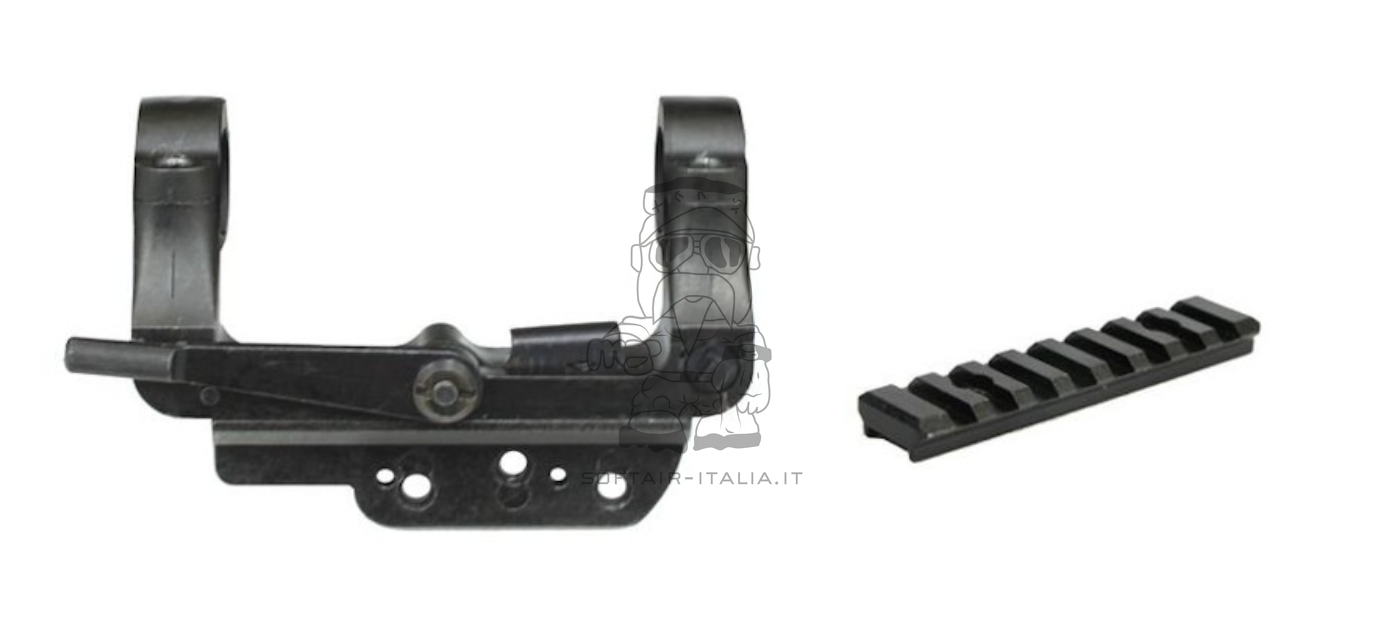 ZF39 K98 - KAR98K Scope Side Mount w. Mini Rail Staffa Laterale con Anelli 1" Per Ottica ZF39 con Mini Slitta 20mm by S&T
