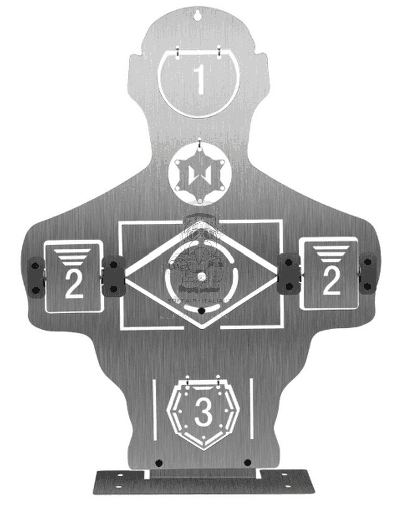 Airsoft - Softair Human Fake Metal Tilting - Reactive Targets Half Body Bersaglio Mezzo Busto in Metallo con Bersagli Basculanti - Reattivi
