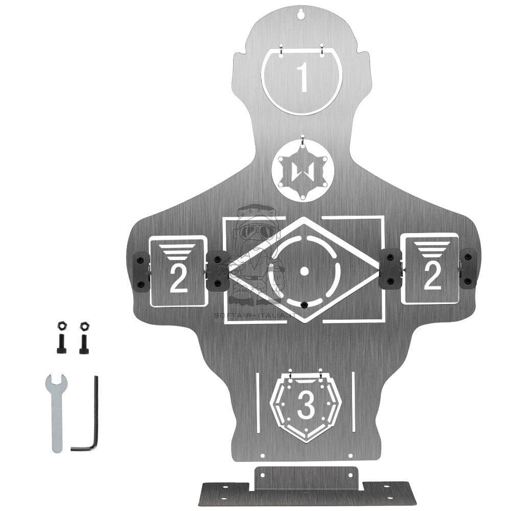 Airsoft - Softair Human Fake Metal Tilting - Reactive Targets Half Body Bersaglio Mezzo Busto in Metallo con Bersagli Basculanti - Reattivi