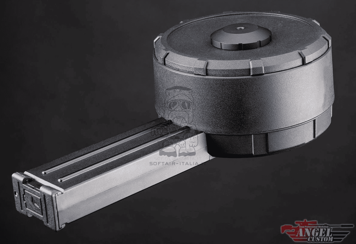 Angel Custom P90 ZAKU 3000bb Auto Electric Winding Drum Magazine Caricatore Elettrico by Angel Custom