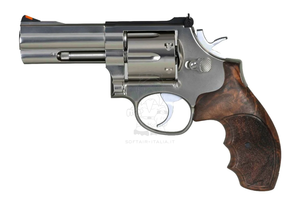 Ares Revolver S&W Wood Grips & Metal Co2 Model 686 3,5inch Silver - Chrome Version by Ares