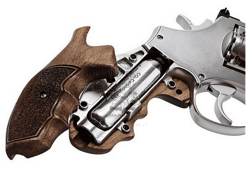 Ares Revolver S&W Wood Grips & Metal Co2 Model 686 3,5inch Silver - Chrome Version by Ares