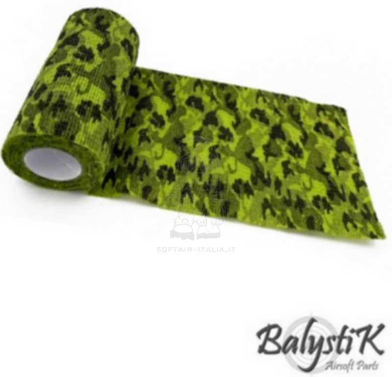 Balystik Solid Green Camo Hook and Loop 100 x 4500mm Self Adhesive Tape by Balystik Airsoft
