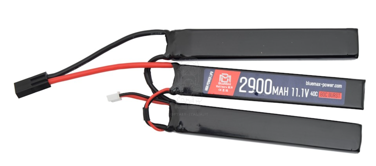 BlueMax-Power® 2600mAh 11.1v 40C Nunchuck Triple Li-Po Battery Batteria Li-Po 3 Stick by BlueMax