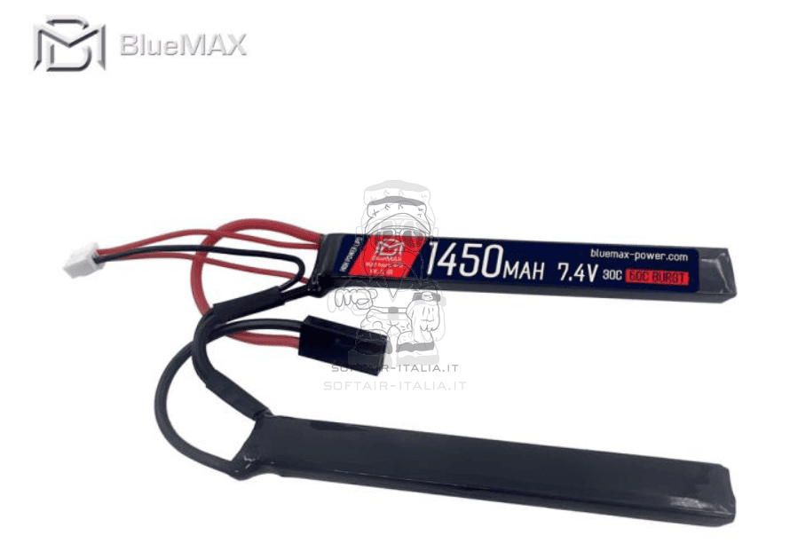 BlueMax-Power® Li-Po Battery Batteria Nunchuck 7.4V x 1450mAh 30C Burst 60C 116 x 17 x 7,5mm by BlueMax-Power®