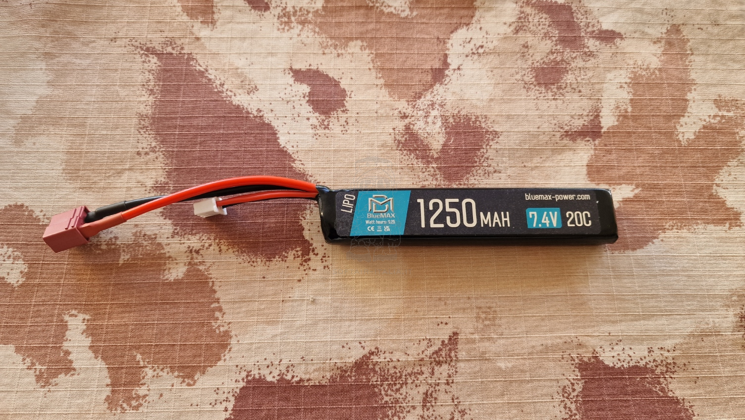 BlueMax Li-Po Battery Batteria 1250mAh 20C 7.4v Stick w Deans by Blue Max