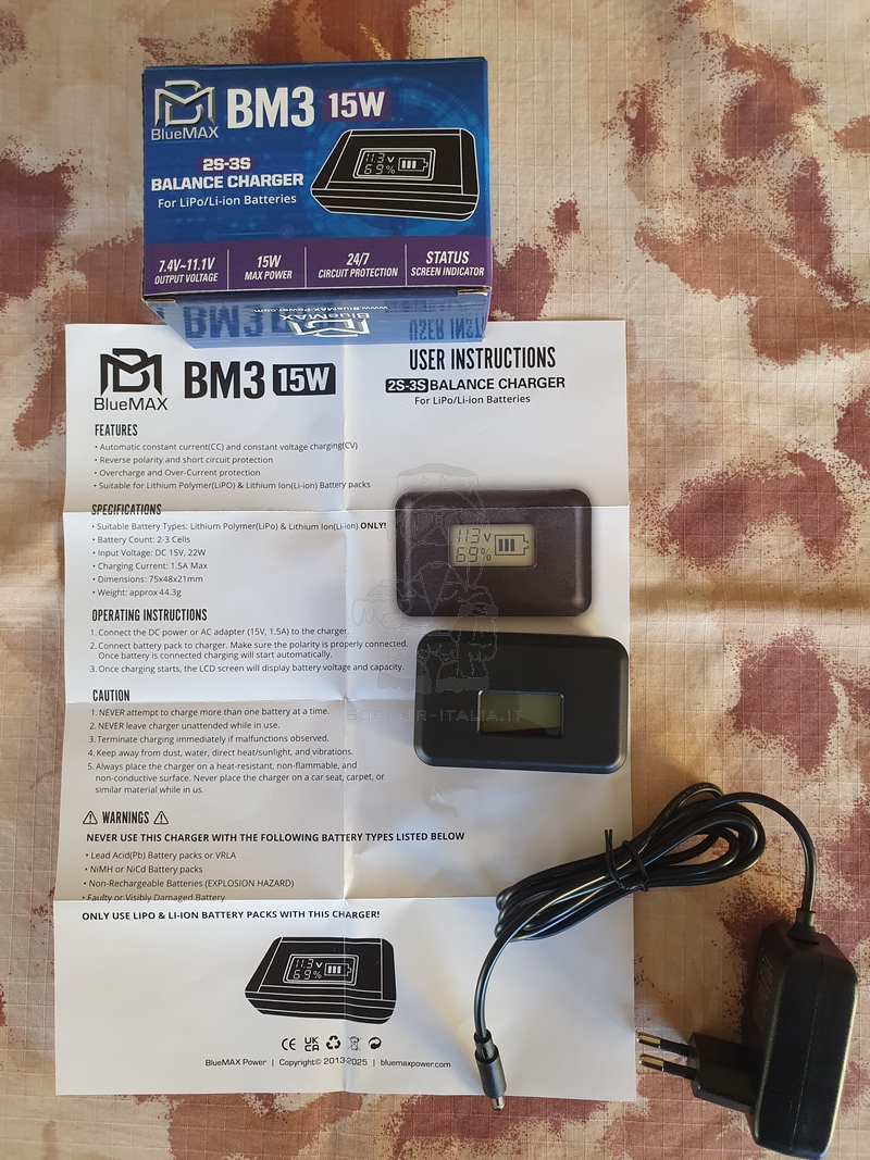 BM3 Carica Batterie Li-Po Li-ion Technology Smart Battery Charger Bluemax Power®