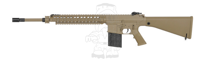 E&C SR25 - EC901 Desert Tan Dark Earth Semi Automatic Sniper Rifle AEG by E&C
