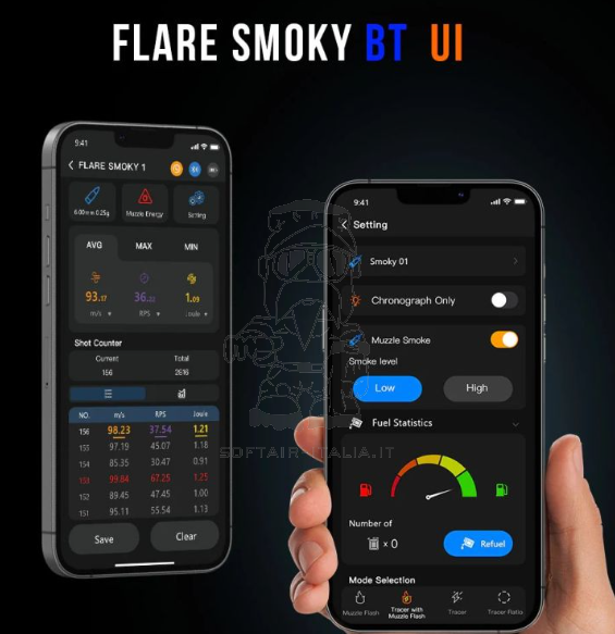Eshooter Chrono Tracer Blue Tooth BT Flare Smoky Cronograph USB Rechargeable by Eshooter