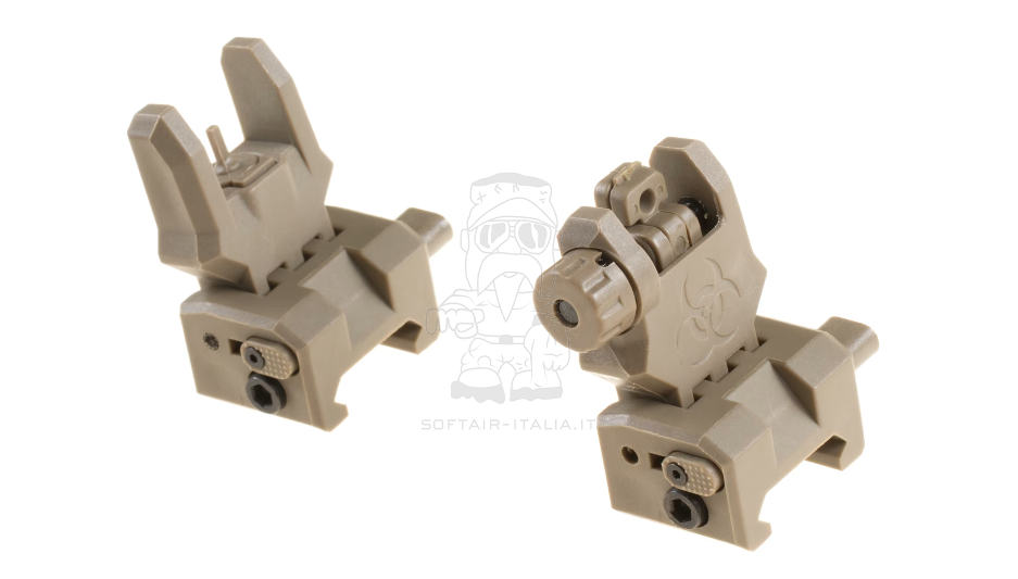Flip Up Removable Sights Kit Tan Version Kit Tacche di Mira Tan Amovibili by FMA