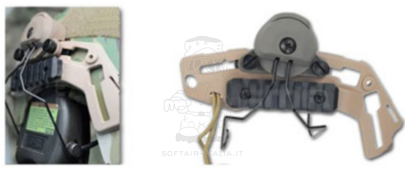 FMA Exfil Helmet Mount FG Foliage Green for MSA Sordin Headset Adattatore Cuffia by FMA