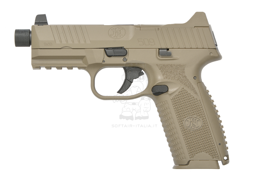 FN 509 RMR GBB Scritte e Loghi Originali Tan Version by Cybergun Double Eagle