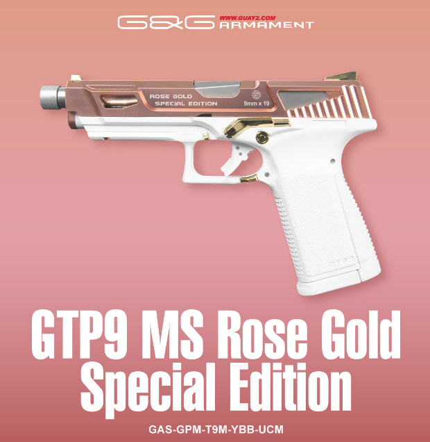 G&G GTP9 MS Rose Gold Special Edition GBB Airsoft Pistol by G&G