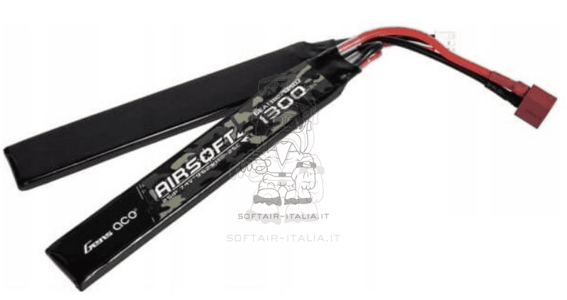 Gens Ace Li-Po Battery Batteria 1300mAh 25C 7.4v 2S1P Saddle T-Deans Plug by Gens Ace