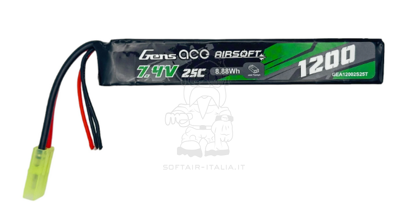 Gens Ace Li-Po Battery Batteria 7,4v 1400mAh 25c Stick 120 x 20 x 8mm Tamiya Connector by Gens Ace