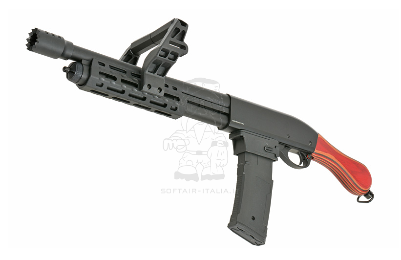 Golden Eagle Alpha Tactical A.T.P The Judgement Purge Pumping Handle 7" M-LOK M4 Mag 1 Joule Gas Shotgun Full wood & Metal by Golden Eagle