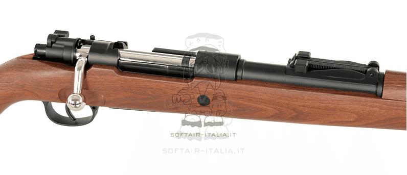 K98 WWII KAR98K Mauser Karabiner Abs Wood Type Stock Shells Ejecting Spring Power by Double Bell