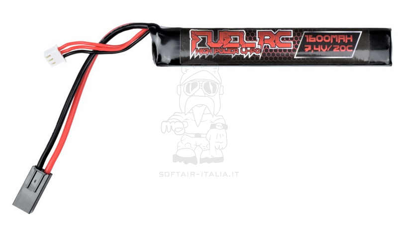 Li-Po Battery Batteria 7.4v. x 1600mAh 20C Stick 120 x 5 x 11mm. by Fuel RC