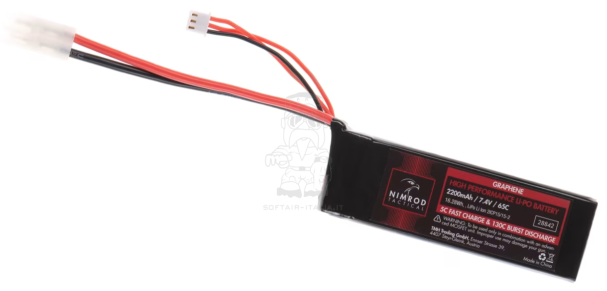 Nimrod Grafene Battery Batteria Li-Po 7.4V 2200mAh 65C 110 x 35 x 20mm. by Nimrod