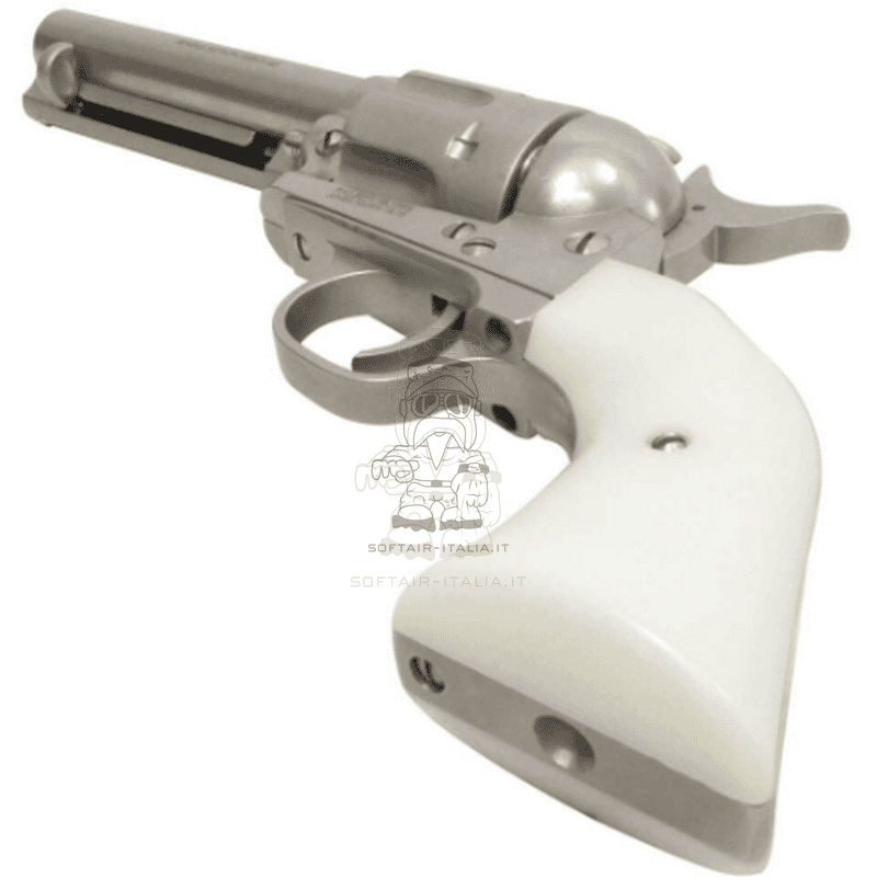 Peacemaker .45 SAA Full Metal Gas Matt Silver - Inox Ivory Grip Panels Version by King Arms