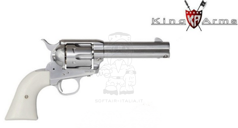 Peacemaker .45 SAA Full Metal Gas Matt Silver - Inox Ivory Grip Panels Version by King Arms