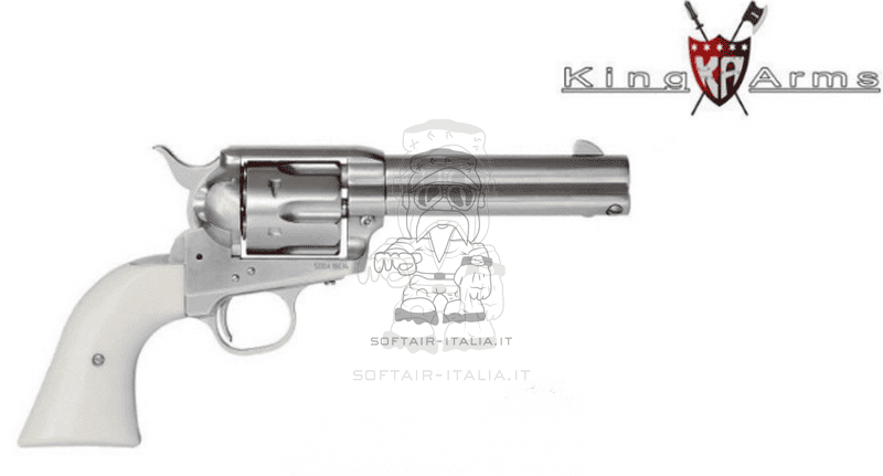 Peacemaker .45 SAA Full Metal Gas Matt Silver - Inox Ivory Grip Panels Version by King Arms