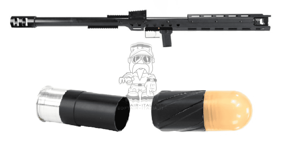 SAB ACM Tactical 40mm Gas Grenade Launcher Stockless Full Metal Barrett M82A2 Type w. Dummy Grenade by SAB