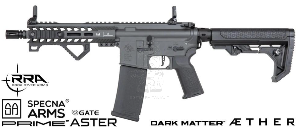Specna Arms M4 M-LOK Rock River Arms SA-P17 Prime™ Aster II ETU - Brushless Motor Light Ops Stock Chaos Grey Version AEG by Specna Arms