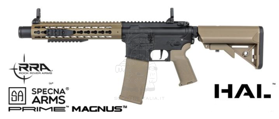 Specna Arms M4 RRA Rock River Arms KeyMod SA-P07 Prime™ Hal™ Etu Half Tan Dual Color AEG by Specna Arms