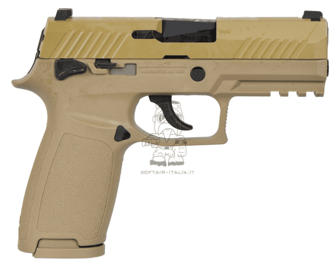 WE P320 Sig Sauer Type Replica No Logo M18 Carry Tan Dark Earth Version GBB Gas Blow Back Airsoft Pistol by WE Asia Electric Gun