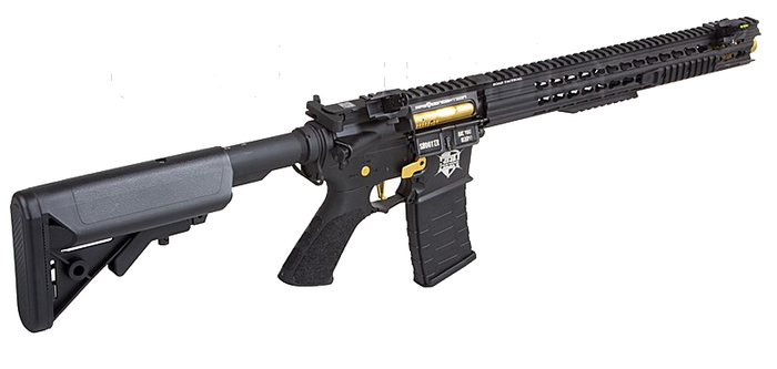 ASR-118 KeyMod BOAR Defense Ambi EBB Rifle BK-Gold 3Gun Custom by Aps