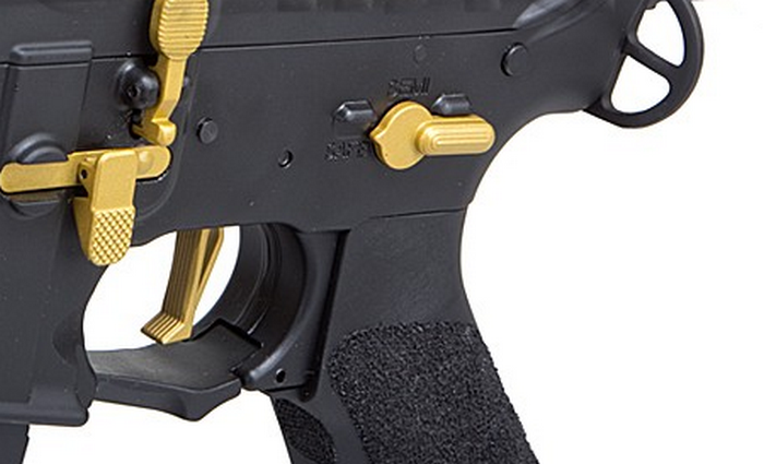 ASR-118 KeyMod BOAR Defense Ambi EBB Rifle BK-Gold 3Gun Custom by Aps