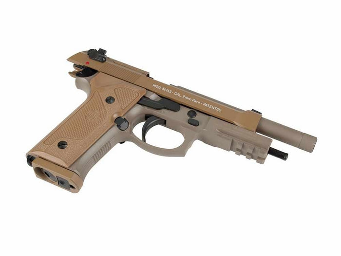 Beretta M9A3 - M96A1 Type Scritte e Loghi originali FDE Blowback Co2 Metal Slide by Kwc x Umarex