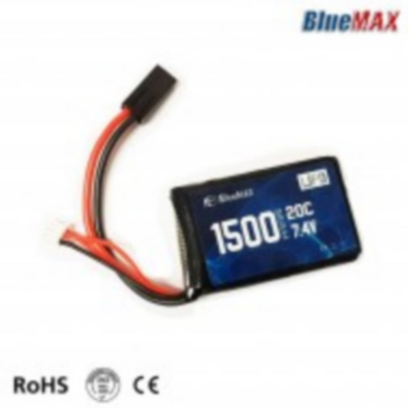 BlueMax Li-Po Battery Batteria 7.4v 1500mAh 20C Peq Type Mini Tamiya by BlueMax