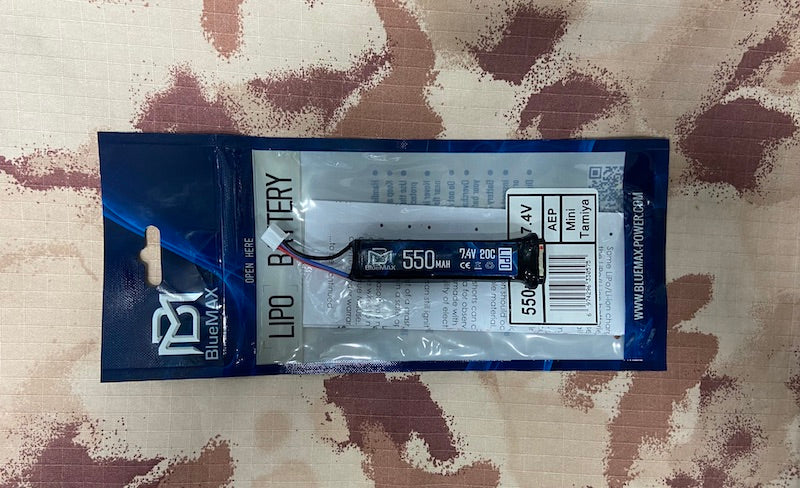 BlueMax Li-Po Battery Batteria 7.4V 550mAh 20C Stick AEP by Blue Max