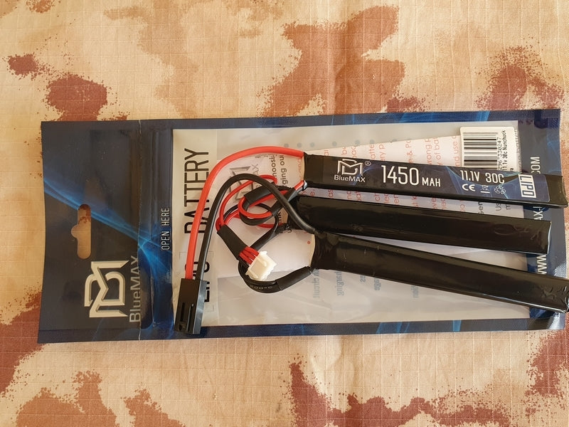 BlueMax Li-Po Battery Battteria Nunchuck 1450mAh 11.1v 30C Mini Tamiya by BlueMax