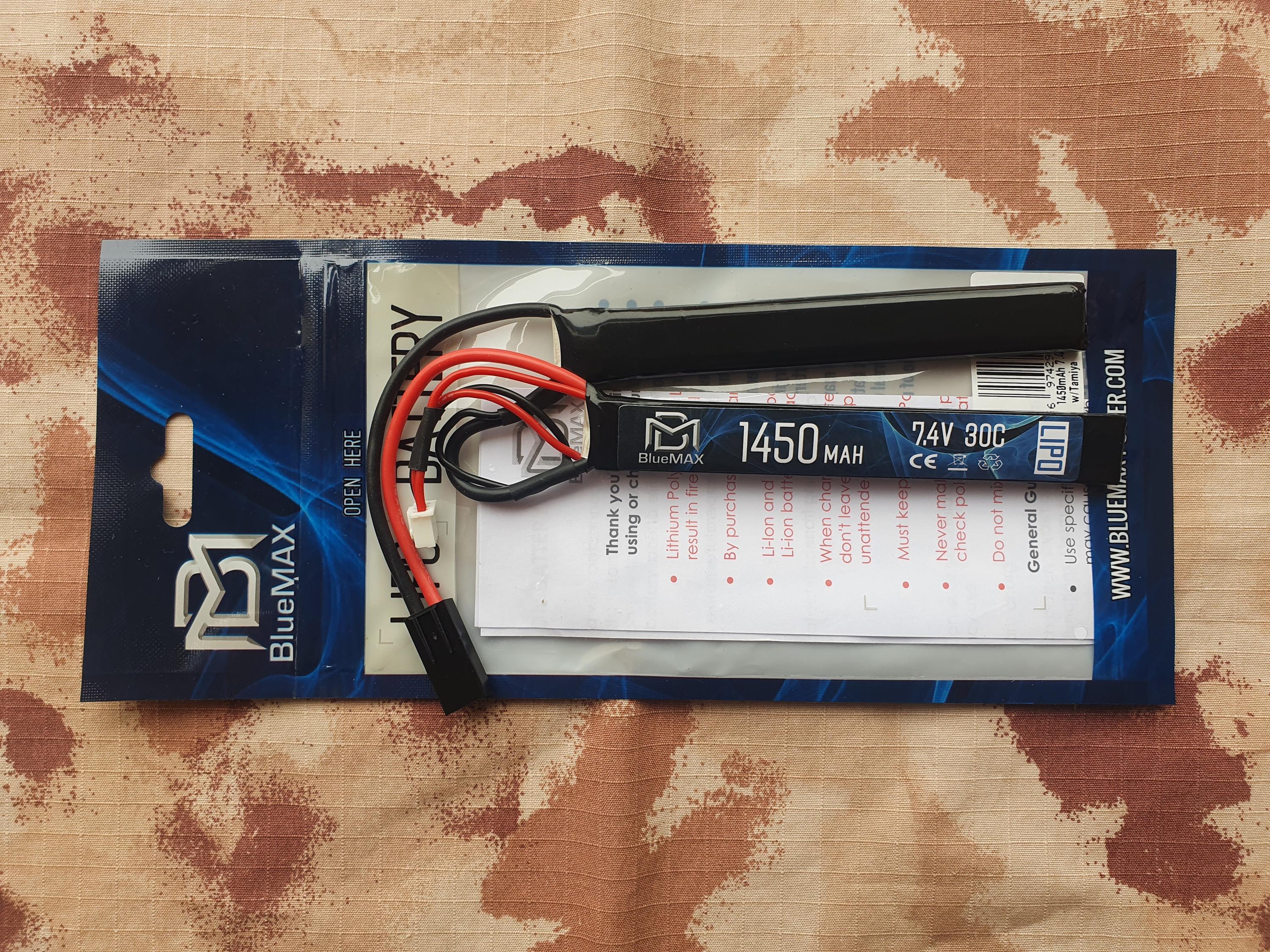 BlueMax Li-Po Battery Batteria Nunchuck 1450mAh 7.4v 30C Crane Type by BlueMax