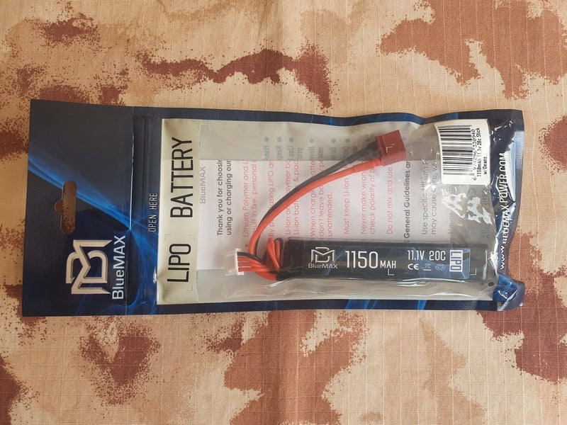BlueMax Li-Po Battery Batteria Stick T-Deans 11.1v 1150mAh 20C by Blue Max