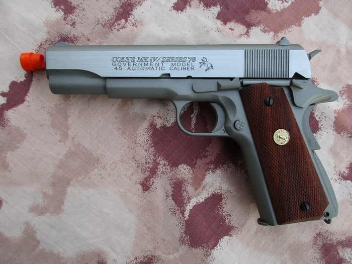 Colt 1911 Colt's MK IV Series' 70 Government .45 Silver Full Metal Co2 Blowback by Kwc per Cybergun