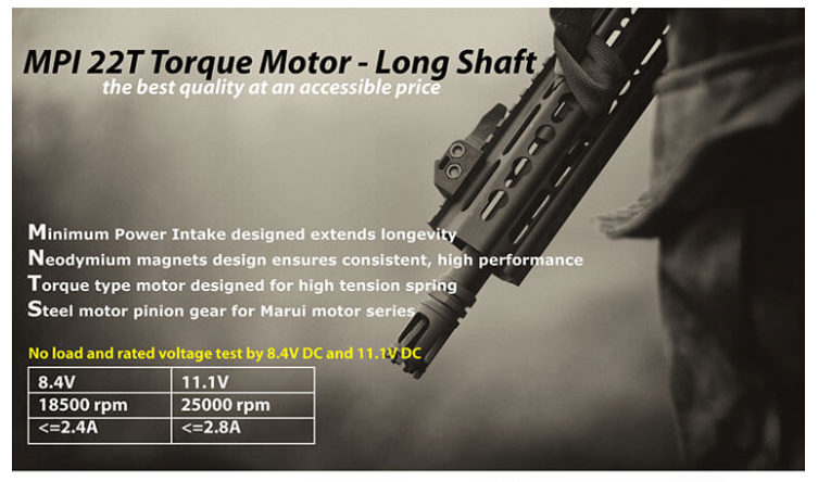 GB-20-01 MPI 22T Torque Motor Long Shaft Neodymium Magnets by Modify Tech