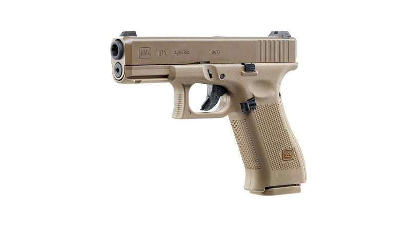 Glock 19X Coyote Tan GBB Metal Slide Scritte e Loghi Originali by Vfc x Umarex