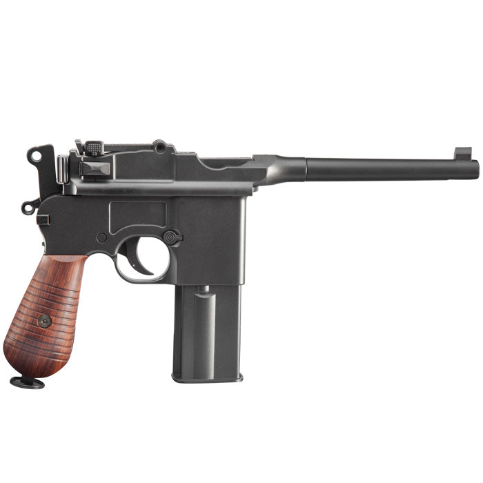 M712 Broomhandle Mauser C96 "Schnell Feuer Pistole" Co2 GBB Full Auto & Full Metal by Kwc