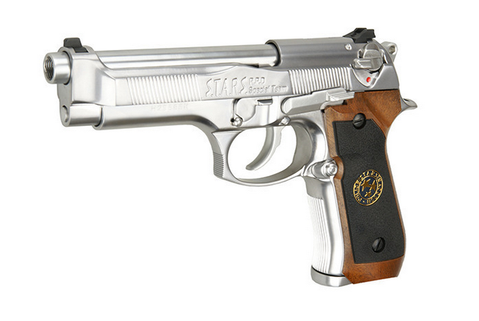 WE M92 Full Auto Biohazard Samurai Edge Silver Chrome Full Metal by WE