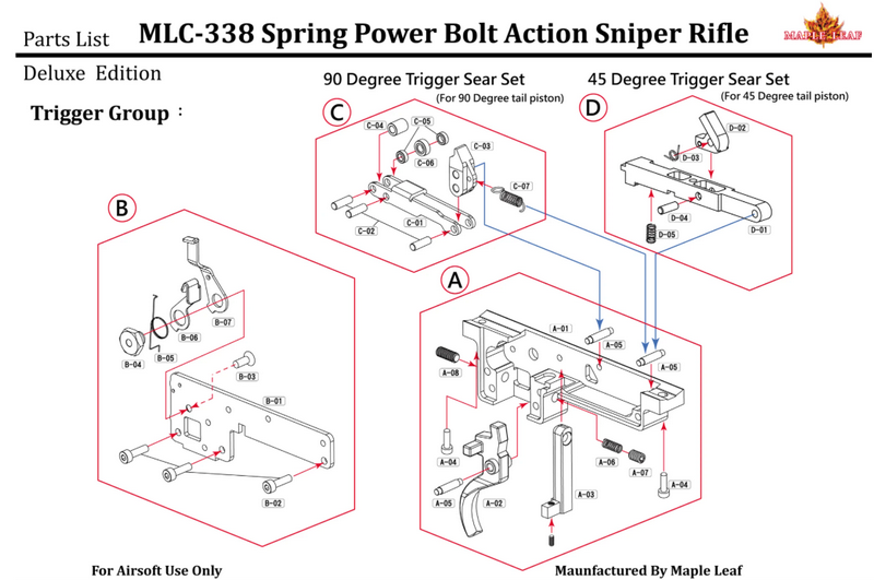 Maple Leaf MLC 338 Spring Bolt Action Rifle 100% Vsr10 Tokyo Marui Compatible by Maple Leaf