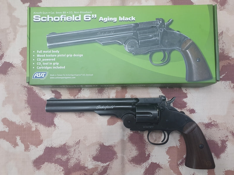 Schofield 1877 Major 3 SF Revolver Co2 Battlefield Finish Full Metal by Gun Heaven->ASG