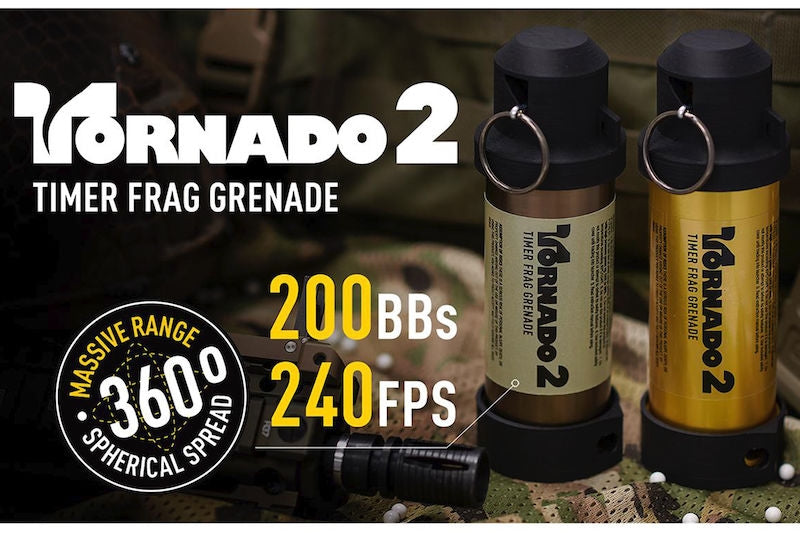 Tornado 2 GOLD Timer Frag Grenade by Airsoft Innovations