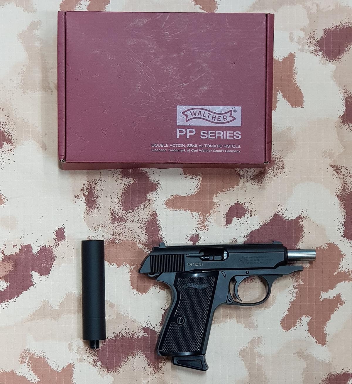 PPK S Full Metal Silenziata con Scritte e Loghi Originali Walther GBB by Maruzen per Umarex